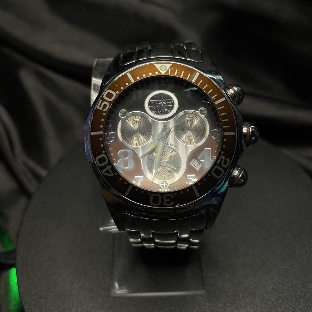 Invicta Lupah 5205 Men Chronograph Swiss Quartz 200M Stainless Steel Watch
